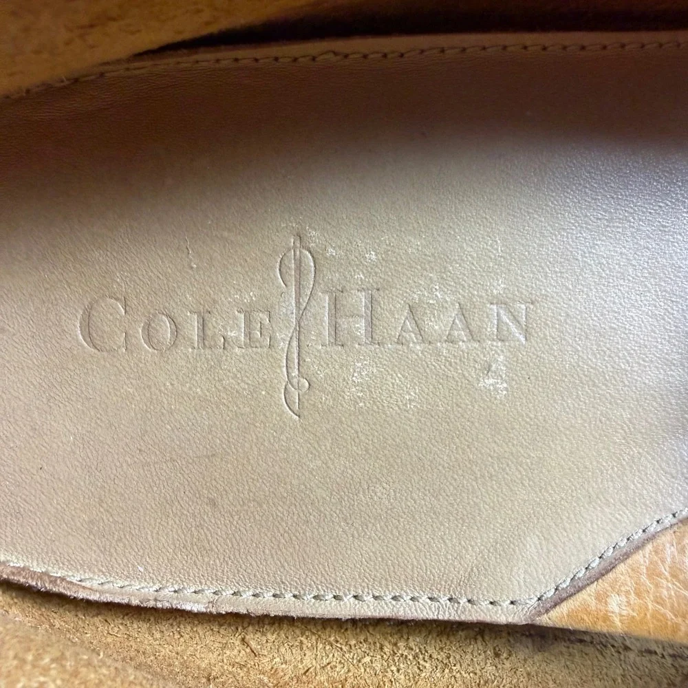 Cole Haan Grant Driver Mens 13M Tan Pebbled Leather Penny Loafers C12131